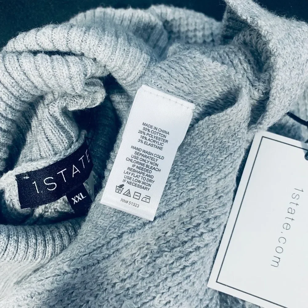 NWT 1. State Side Button Waffle Weave Turtleneck - Picture 11 of 14